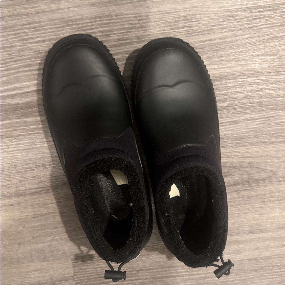 Kensie Black Rubber Slip-On Shoes